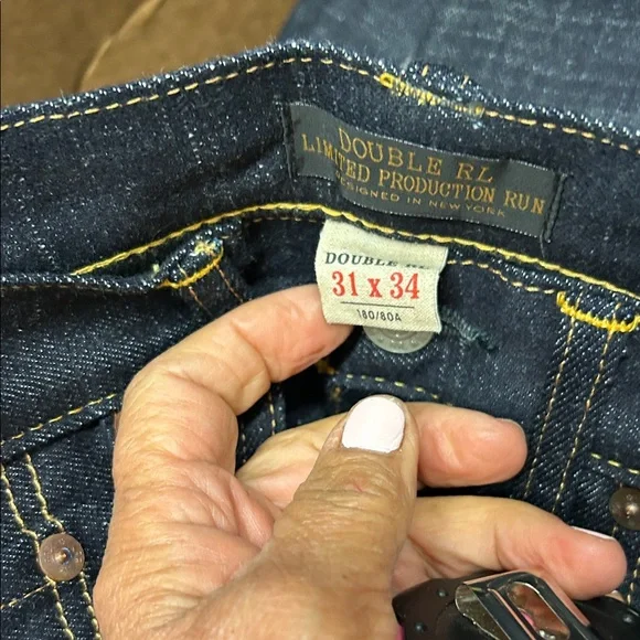 Ralph Lauren Double RL Indigo Relaxed Jeans 16% wool cotton straight leg - Picture 12 of 16